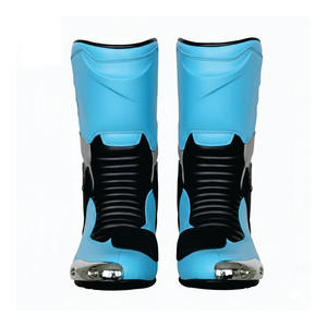 MEHAR DIN INDUSTRY Chaussures de course moto professionnelles, bottes de protection mi-mollet avec fermeture éclair latérale, logo personnalisé, sécurité pour motards - Product Image 4