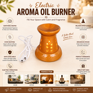 <b>Ceramic</b> Electric Oil <b>Diffuser</b> Burner | Handcrafted Aromatherapy Lamp for Essential Oils Home Fragrance Spa Decor Premium Gift - Product Image 5