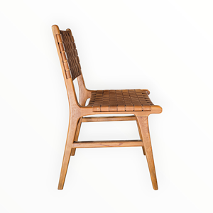 Chaise de salle à manger en cuir traditionnelle durable avec structure en bois pour l'ameublement de la maison - Product Image 6