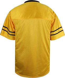 Camiseta Deportiva de Fútbol Amarilla con Cuello en V, de Malla, Manga Corta, Ligera, de Poliéster, para Deportes - Product Image 4