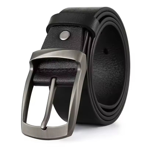 Ceintures en cuir pleine fleur de qualité supérieure pour hommes, ceintures décontractées classiques pour le travail et les occasions formelles avec boucle à ardillon en alliage - Product Image 1