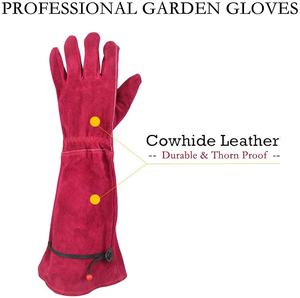 Wholesale <b>Ladies</b> Long Sleeves <b>Garden</b> <b>Gloves</b> Rose Pruning Planting Work <b>Gloves</b> Cowhide Leather Goatskin Anti-Slip Thorn Nylon - Product Image 2