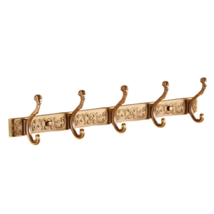 Elegante Gancho de Pared Moderno Ruyi, Gancho Colgante de Aleación de Zinc con Detalle de Jade, Organizador Multifuncional para Montar con Taladro, Decoración del Hogar, 5 Ganchos - Product Image 2