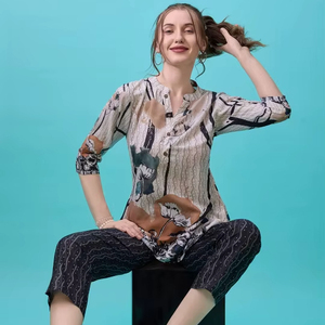 Pantalones de Mujer 100% Algodón, Elegantes, Casuales, con Estampado Floral, para la Playa, Otoño, Románticos, para Fiesta, con Botones, Tallas Grandes - Product Image 1