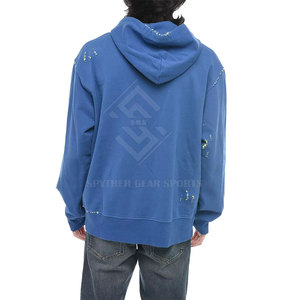 Sudaderas con Capucha de Invierno de Tallas Grandes, MOQ Bajo, Color Sólido, Logotipo Personalizado Impreso, Mangas Largas, Mezcla de Algodón y Felpa, Estilo Desgastado, Ecológicas - Product Image 3