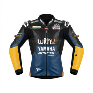 Men’s Ramaha Cowhide Leather <b>Racing</b> <b>Jacket</b>/Chaqueta MotoCP Style CE Level 2 Armor Motorcycle Track Riding Protective Gear CE - Product Image 1