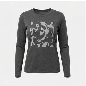 Camiseta Ajustada de Algodón Elástico para Mujer, Corte Slim Fit, Uso Diario, Estilo Básico Perfecto para Halloween, Color Personalizado - Product Image 1