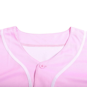 Maillot de baseball rose pour femme, col en V, manches courtes, évacuation de l'humidité, coupe classique, vêtements de sport pour adultes - Product Image 5