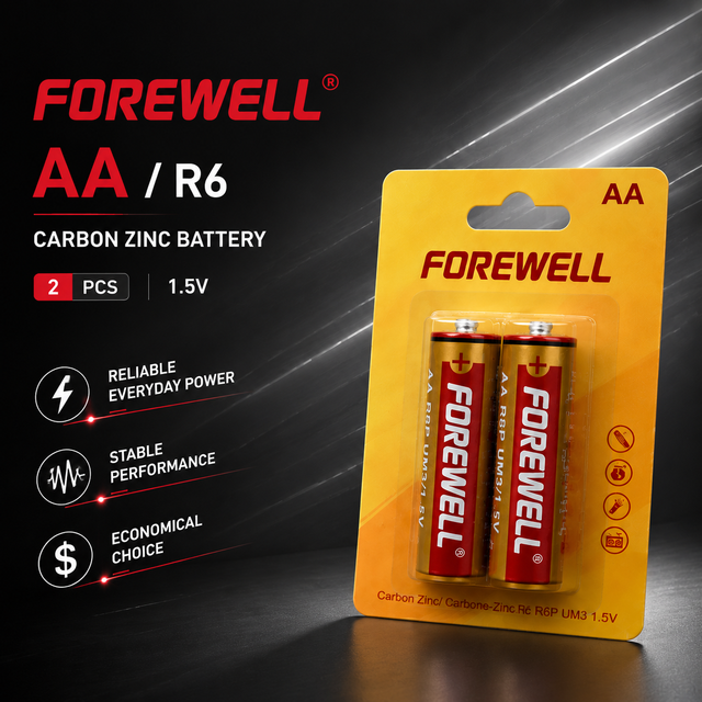 OEM Factory Supply R6P AA Zinc Carbon Battery 1.5V 960mAh Long Life Power Toys Flashlight Remote Control Wholesale Private Label