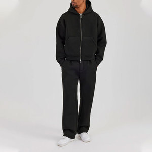 Survêtement à capuche pour hommes grande taille, gris uni, décontracté, sweat-shirt long avec poches latérales, taille élastique, coupe ample, vêtements d'automne - Product Image 6