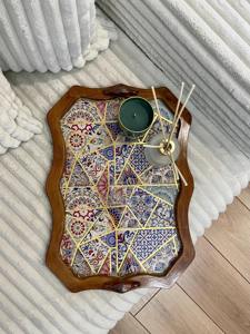 Petit plateau imprimé en bois compact pour bijoux et clés, idéal pour la décoration et la vente en gros, article de service. - Product Image 2