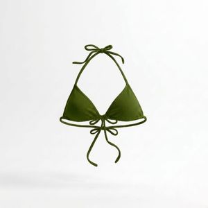 Ensemble bikini noir dos nu pour femme avec haut à nouer sur le devant, bretelles réglables, couleur unie, en Spandex/Polyester, 2 pièces avec string - Product Image 5