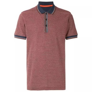 Men's Knitted <b>Polo</b> Shirt Short Sleeve Solid Color Breathable Casual Wear Red Navy <b>Orange</b> Trim Customize wholesale OEM - Product Image 1