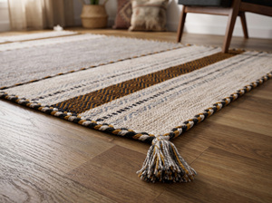 Alfombra Bohemia Tejida a Mano de Algodón Chenille, Dimensiones Personalizadas, Alfombra Decorativa de Tejido Plano para Sala de Estar, Venta al Por Mayor - Product Image 2