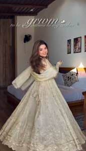 Conjunto de vestido y dupatta bordados con seda crujiente, nueva colección de diseñador, completamente cosido, listo para usar, ropa étnica para fiestas. - Product Image 2