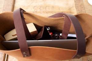 Grand sac fourre-tout pour femme en cuir véritable avec bandoulière double, fermeture éclair, fait main, vintage LTB-0310 - Product Image 5