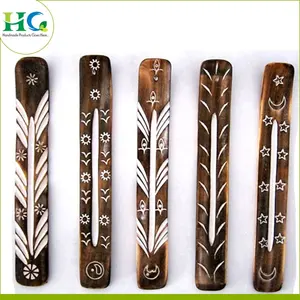 Wooden bleach incense holder or burner flat incense stick burner