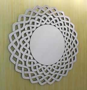 <b>Round</b> Wall <b>Mirror</b> Waves Design Decorative <b>Mirror</b> for <b>Bathroom</b> Bedroom Living Room Modern | Stylish Wall Mounted Home 47 Inches - Product Image 2