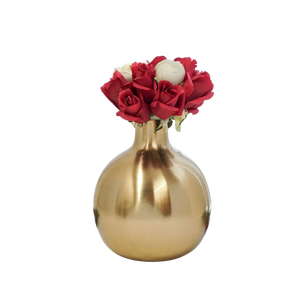 Vase Moderne en Laiton Doré pour Décoration de Table – Idéal pour la Saint-Valentin, pour Arrangements Floraux et Utilisation en Hôtellerie - Product Image 1