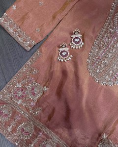 <b>Womens</b> Designer <b>Kurta</b> Palazzo Set With Dupatta Heavy Embroidery Sequence Work Party Wedding Festive Wear Pink Ready To Wear Suit - Product Image 4