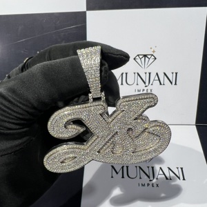 Joyería de Lujo Hip Hop con Diamantes VVS de Corte Brillante, Engaste en Canal, Certificado IGI, Letra Personalizada, Plata de Ley 925, Unisex para Fiestas - Product Image 5