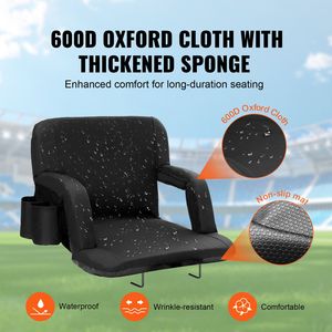 Sedia da Stadio Reclinabile Portatile con Ampia Seduta Imbottita Pieghevole e Ottimo Supporto per la Schiena - Product Image 2