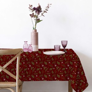 100% Cotton Cherry Printed Design Table Cloth for Christmas Home Decoration New Design Table Cover 6 Seater. - Product Image 1
