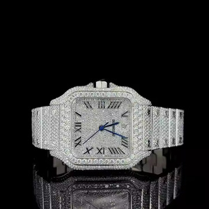 Montre en diamant Moissanite Royal Eclipse pour homme, élégante, à quartz analogique, design de montre-bracelet de luxe, tendance et élégante - Product Image 1
