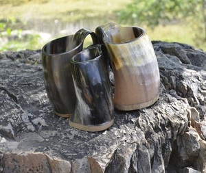 Handmade Buffalo Horn Viking Drinking Horn <b>Mug</b> New Design for Beer and Coffee from India - Product Image 4