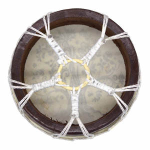 Tambor shamanico hecho a mano con piel natural de cabra, tambor redondo con marco para meditación, sanación, terapia de sonido y rituales espirituales. - Product Image 5