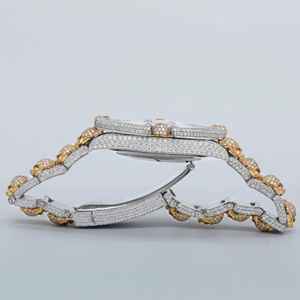 Men's Luxury Moissanite Diamond <b>Watch</b> Trendy <b>Mechanical</b> Hip Hop Design with Stainless Steel Band and Glass Dial Window - Product Image 2