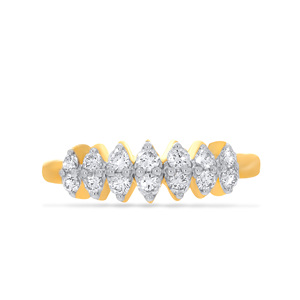Anillo de Diamantes Marquise de Oro Amarillo de 18K de Primera Calidad para Mujer, Joyería Fina, Elegante Anillo de Diamantes con Corte Marquise Graduado - Product Image 3