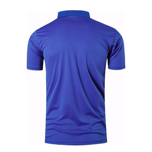 Polo pour homme bleu royal sublimé, 100% polyester, jersey tricoté, imprimé géométrique sportif, séchage rapide, haut de sport pour le golf, logo personnalisé - Product Image 3