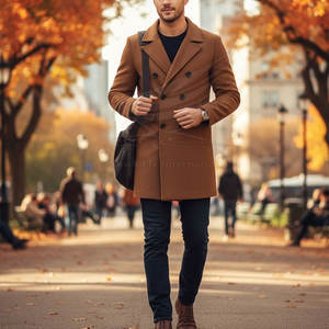 Abrigo Largo de Lana para Hombre, Transpirable y Elegante, Ideal para Uso Formal y de Negocios, Superventas - Product Image 3