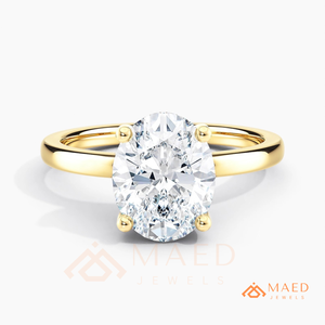 Gold Oval Cut <b>Solitaire</b> <b>Ring</b> for Women Luxury Engagement Style Sparkling Jewelry Gift Design - Product Image 5