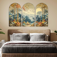 Juego de 3 Cuadros Decorativos con Palmeras para Sala de Estar, Dormitorio, Hoteles, Marco Elegante de 50 x 30 Pulgadas, Arte Mural para el Hogar