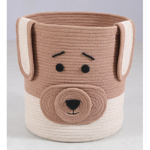 Pet Toy Book Cloth Storage Cotton Rope Woven Fabric Storage Printed <b>Basket</b> - Product Image 3