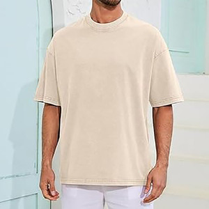 Camiseta Oversize de Verano en Jersey Liso |   Camiseta Urbana de Manga Corta con Cuello Redondo de Algodón Premium |   Camiseta Minimalista Unisex - Product Image 4