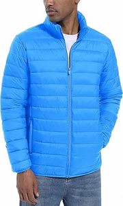 Men's Lightweight <b>Packable</b> Down Coat Waterproof Winter Hooded <b>Jacket</b> with 100% Down Filling Casual Storage Pouch - Product Image 3