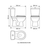 Mini WC moderne en céramique deux pièces, à fixation au sol (S-Trap/P-Trap), facile à nettoyer, double chasse, pour hôtels, écoles, hôpitaux, appartements