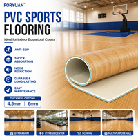 Revêtement de sol sportif en bois d'érable PVC Fiba antidérapant, stable, insonorisant, portable pour intérieur