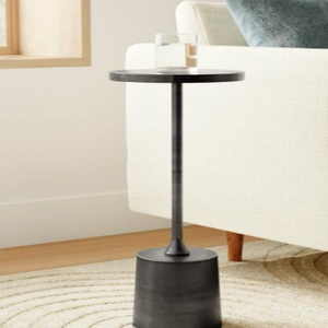 <b>Black</b> Aluminum Drink Accent <b>Table</b> for Small Spaces for Living Room <b>side</b> drink Pedestal Drink <b>Tables</b> - Product Image 1