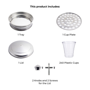 Deluxe Stainless Steel Holy Communion Set 4 Trays 160 Cups Stable Bottom Ring Dishwasher Safe Food Contact Safe Elegant <b>Mirror</b> - Product Image 2