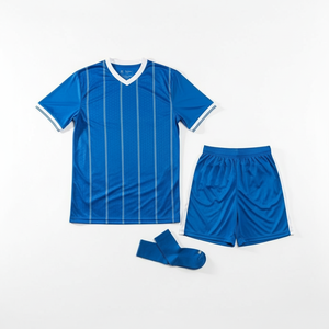 Tenues de football personnalisées respirantes à manches courtes en tissu à séchage rapide pour équipes scolaires et de club, tailles adultes, été - Product Image 4