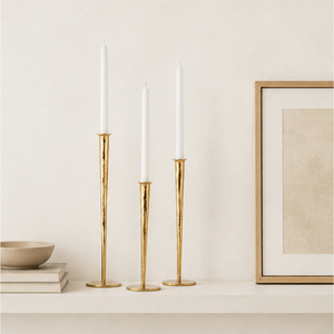 Ensemble de bougeoirs coniques en métal doré martelé pour centre de table de mariage, décoration d'événements modernes et fournitures de fête - Product Image 4