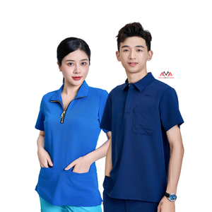 Uniformes médicos de diseño personalizado para mujer, pantalones anchos con estampado floral, conjunto de uniformes médicos cómodos para hombre, bata de laboratorio, MOQ bajo/muestra gratuita - Product Image 3