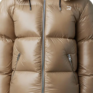Chaqueta Acolchada con Capucha, Color Sólido, Cierre Frontal con Cremallera, Resistente al Viento, Abrigo de Invierno, Corte Regular, Unisex, Informal, Relleno de Poliéster - Product Image 3