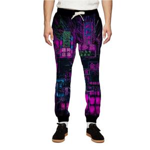 Men's Printed Sweatpants Sublimation Design Elastic Waist Casual Joggers Lightweight Polyester Summer Wear - Product Image 3