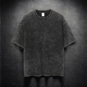 Camiseta Oversize Vintage de Algodón 100% de Alto Gramaje con Hombros Caídos, Lavado Ácido, Negra, Larga, Tejido Ligero de Bambú, Tallas Grandes - Product Image 6