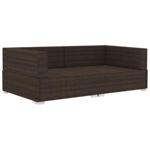 Juego de 2 Sillas de Esquina de Ratán PE Marrón, Muebles de Jardín Modulares Estándar - Product Image 3